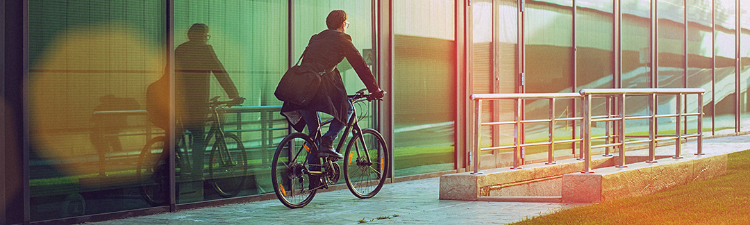 A man cycling