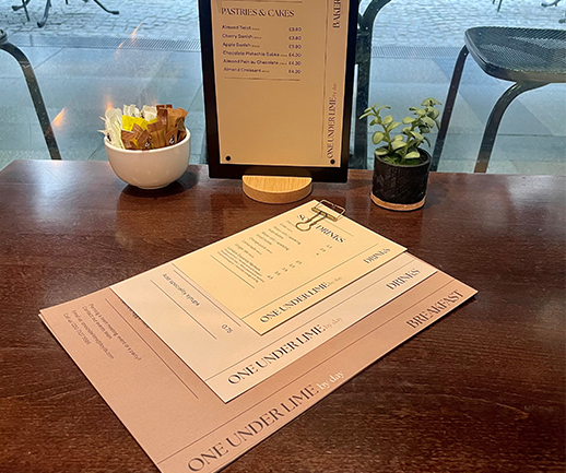 One Under Lime menu