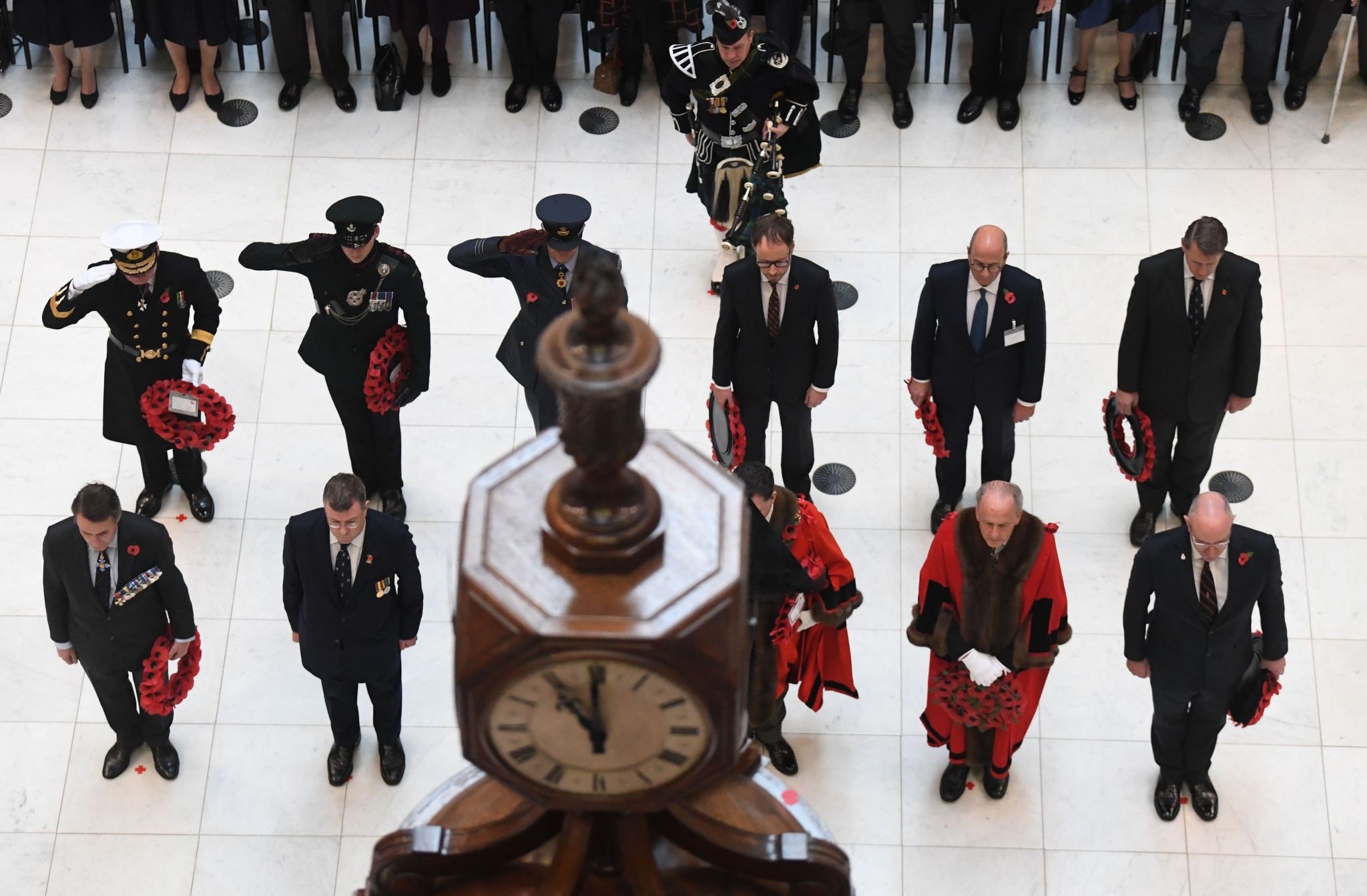Remembrance Day ceremony in the Lloyd's building