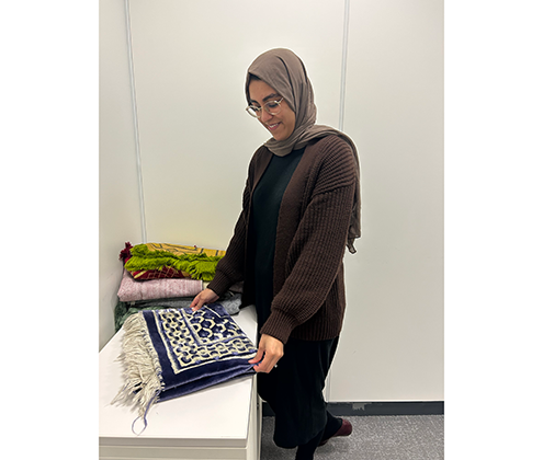 Forida with a prayer rug