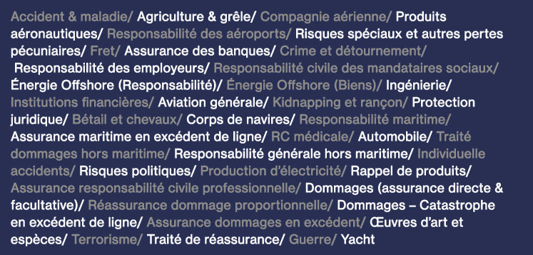 Lloyd's 60 classes of business - French