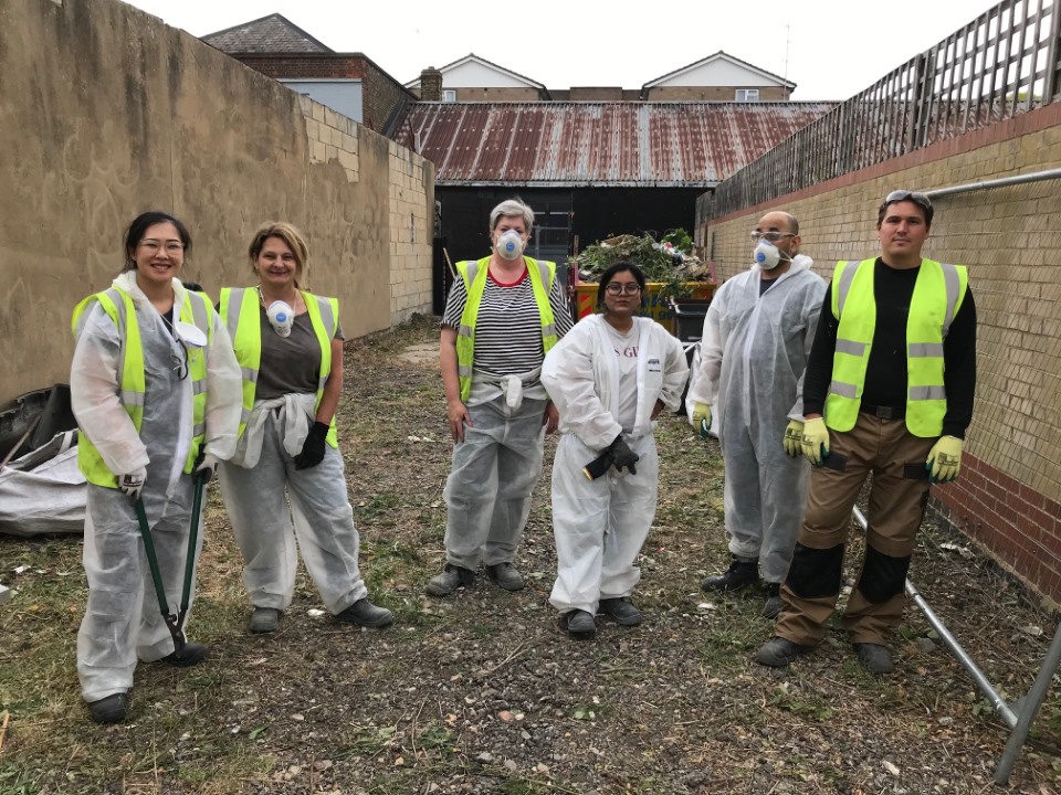 Lloyd's colleagues volunteering for Habitat for Humanity