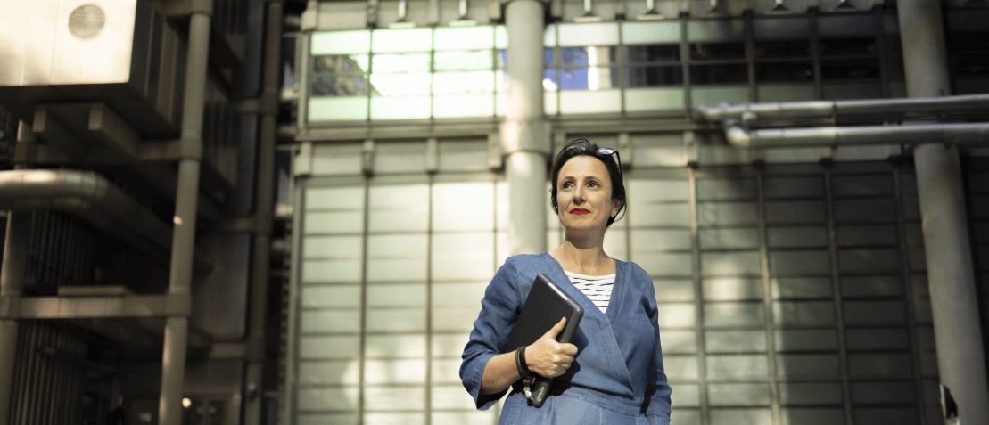 Lloyd's employee outside building