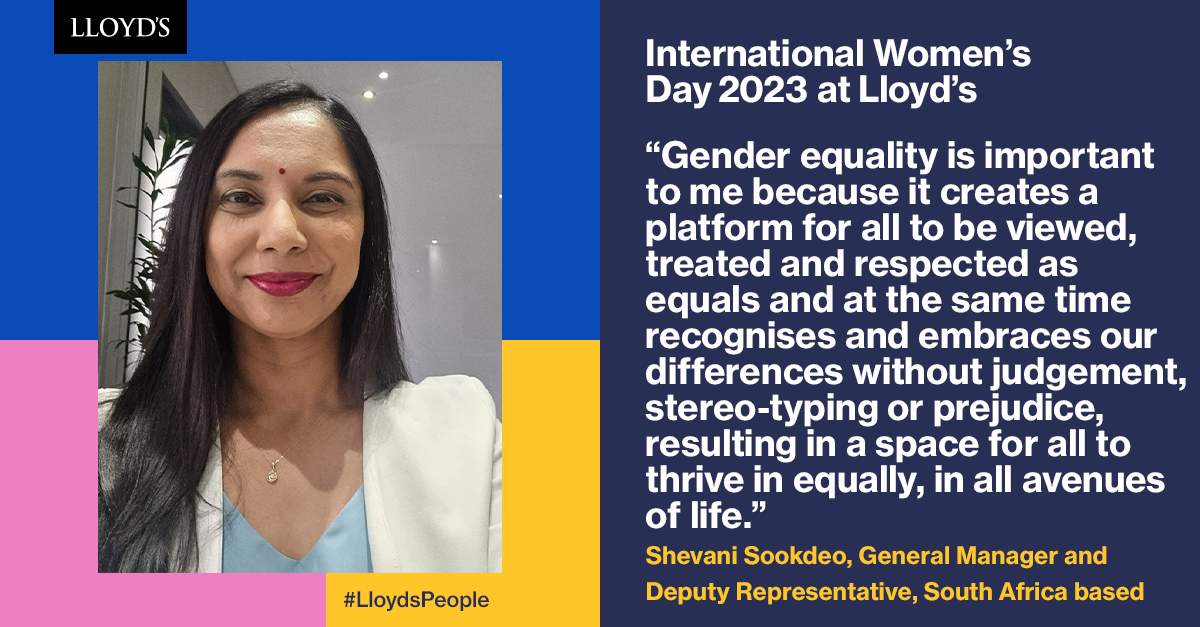 Photo of Shevani Sookdeo, General Manager and Deputy Representative based in South Africa. Her take on the women's movement:  