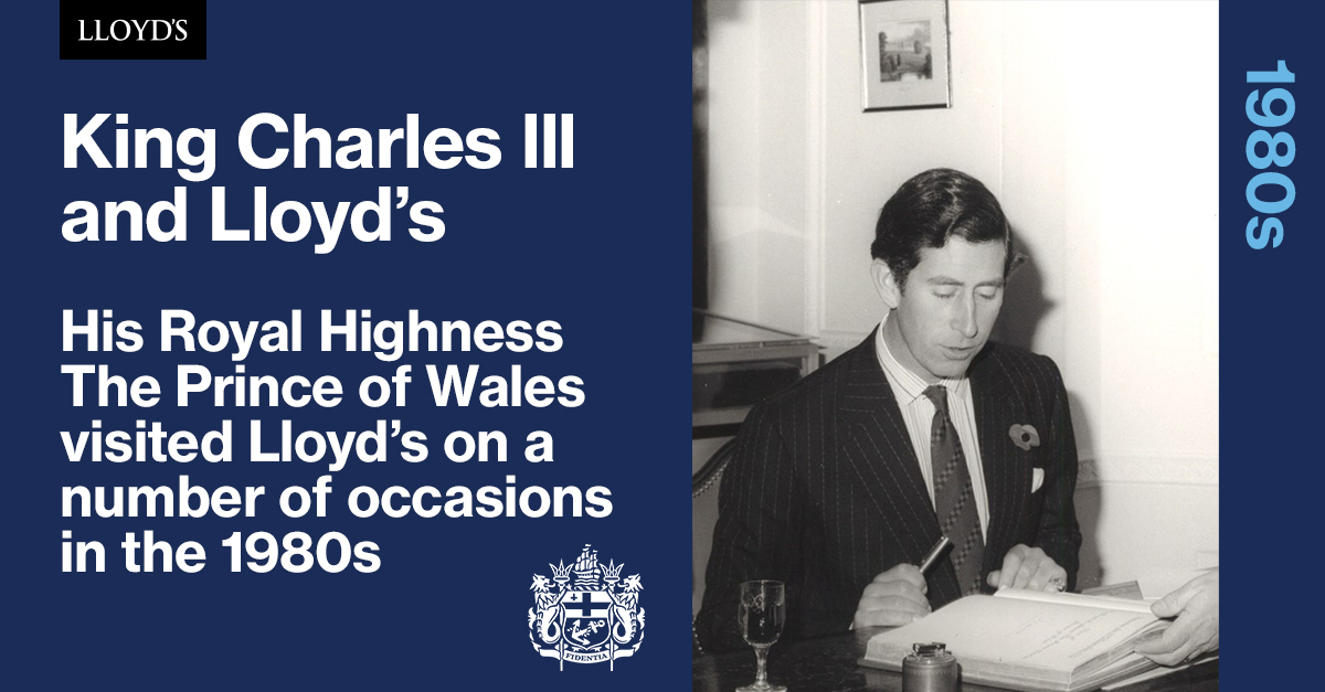 King Charles III visiting the Lloyd's building in the 1980s