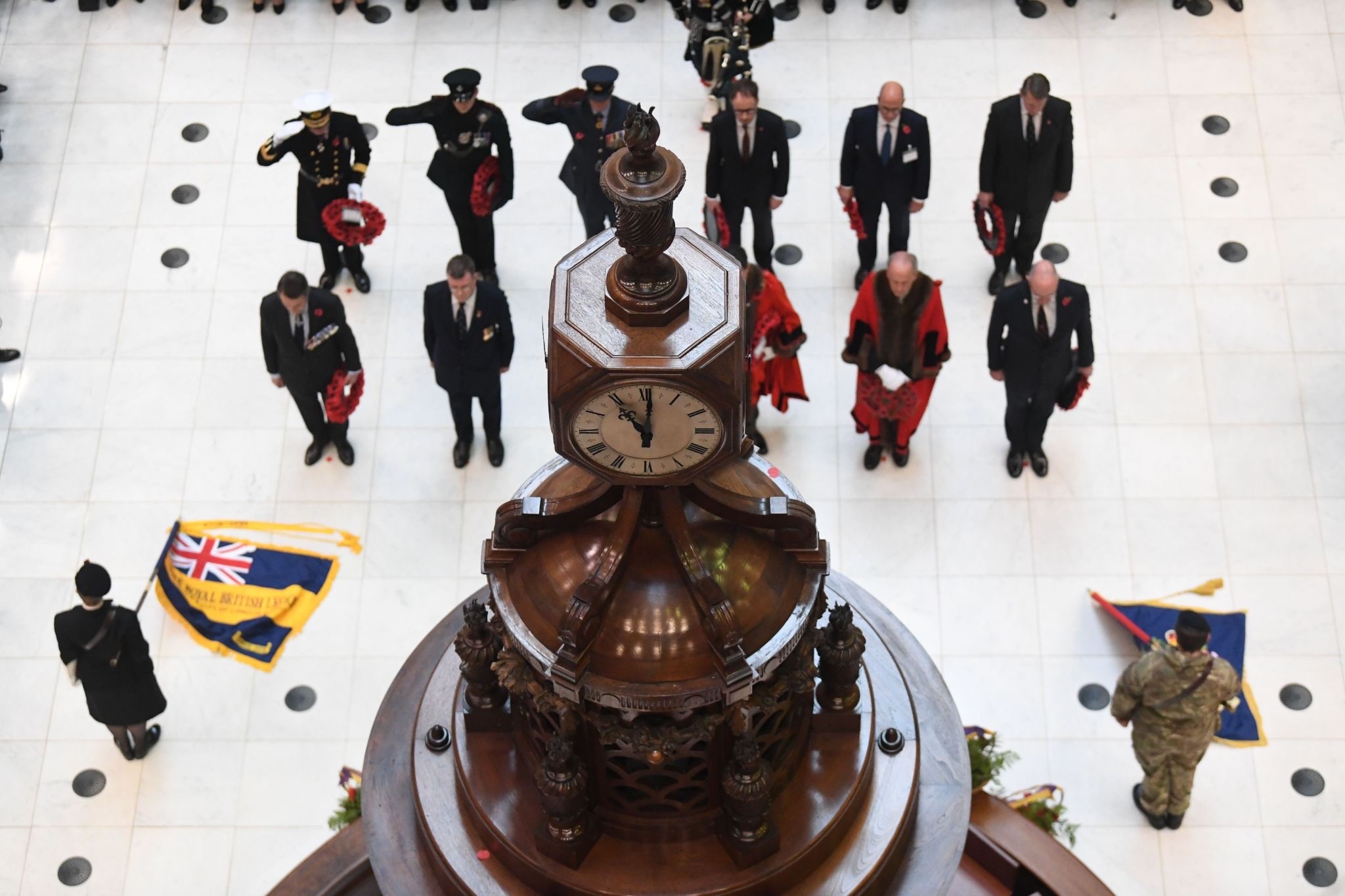Remembrance Day ceremony in the Lloyd's building