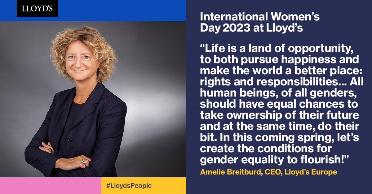 Headshot of Amelie Breitburd, CEO of Lloyd's Europe. Her reflection on 'Embracing Equity': 